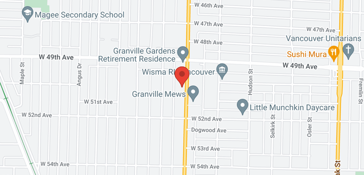 map of 6649 GRANVILLE STREET